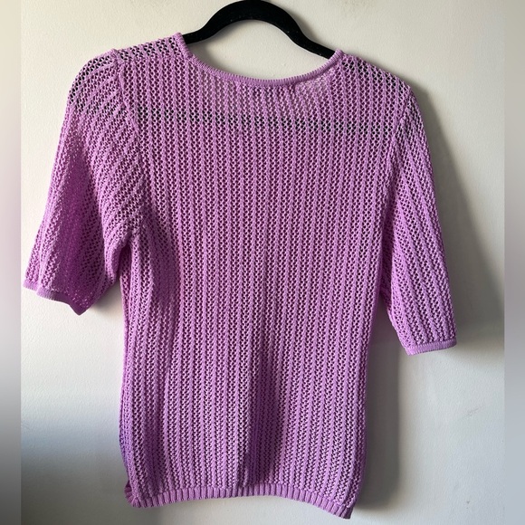 Free People FP BEACH Purple Knit Short Sleeve Top - Picture 8 of 8